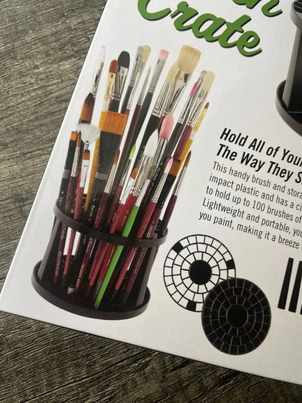 Creative Mark Brush Crate – 49‑Slot Multi Bin Organizer for Brushes, Pens & Penc